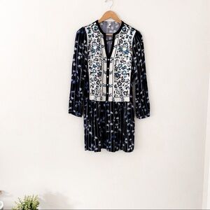 Anthropologie TINY Embroidered Blue Tunic Dress